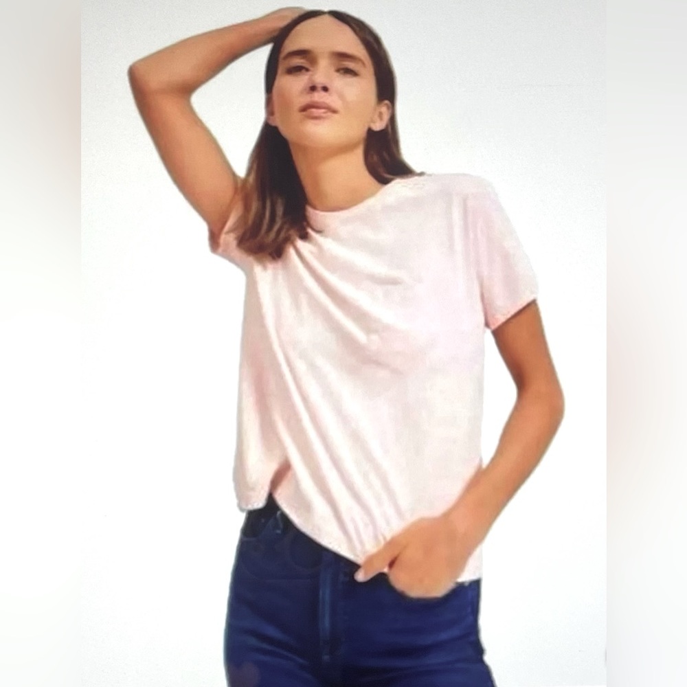 NWOT EVERLANE Women's Slim Cotton Crew in Pink - Size XS